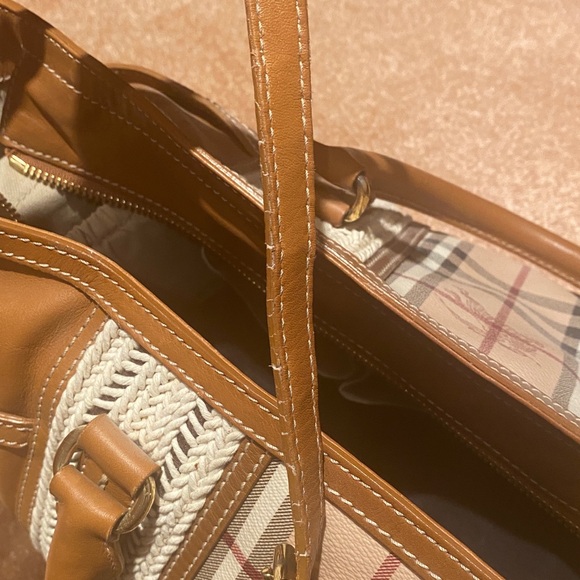 Burberry leather diaper bag